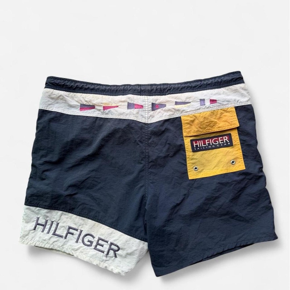 Vintage RARE 90s Mens Large Tommy Hilfiger Sailing Gear Swim Trunks Board Shorts